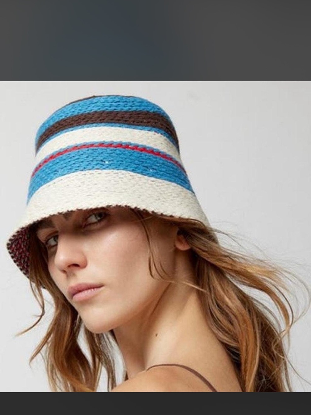 Kelly Striped Crochet Bucket Hat Urban Outfitters